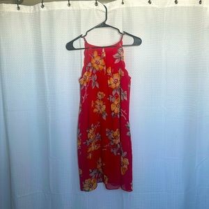 Red Fortune + Ivy floral dress, size small.